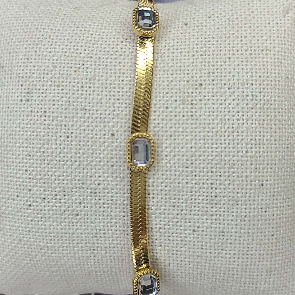 Gold Omega Chain Bracelet Brand New European Design Contemporary Fashion Style - Picture 5 of 6